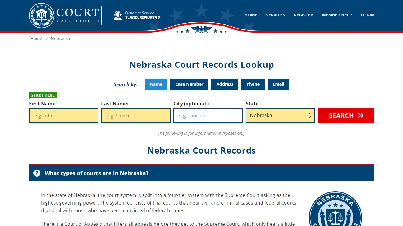 Nebraska Court Records Lookup - NE Court Case Search